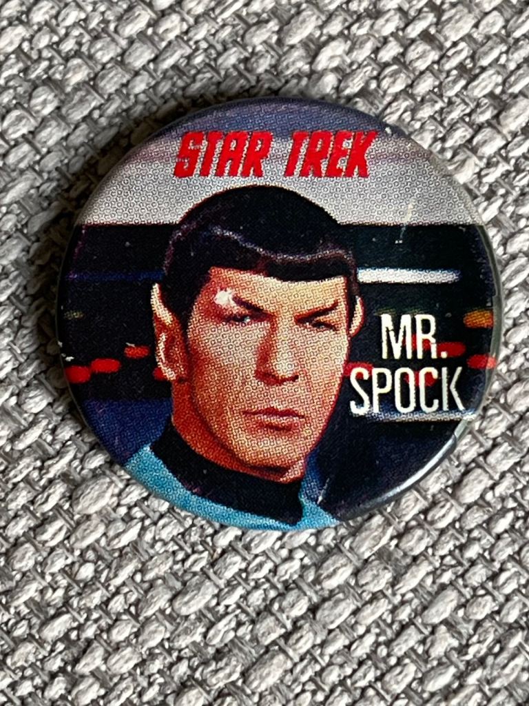 Vintage 60's Star Trek TV Show Star Mr Spock Pin Button Badge Kellogg’s 3cm