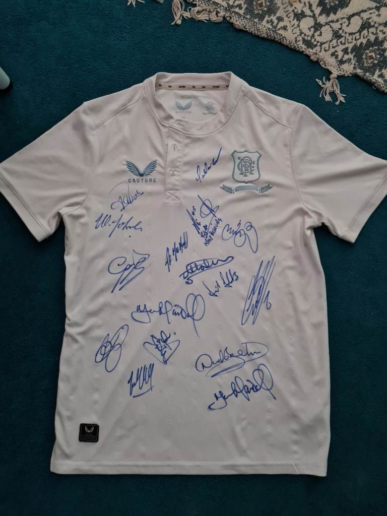 Rangers 150th Anniversary MULTI HAND SIGNED shirt