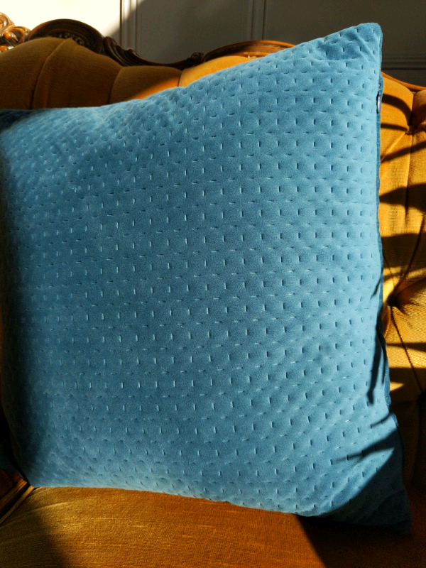 2 Paoletti Teal coloured velvet cushions 