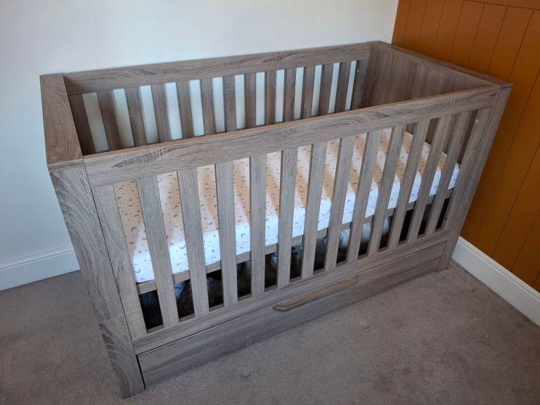 Mamas & Papas Franklin Cotbed - Grey Wash