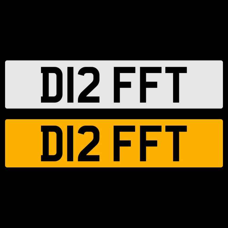 D12 FFT NUMBER PLATE REGISTRATION NUMBERPLATE DRIFT CHERISHED