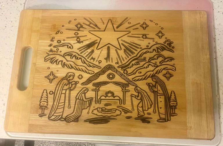 Large engraved chopping board
