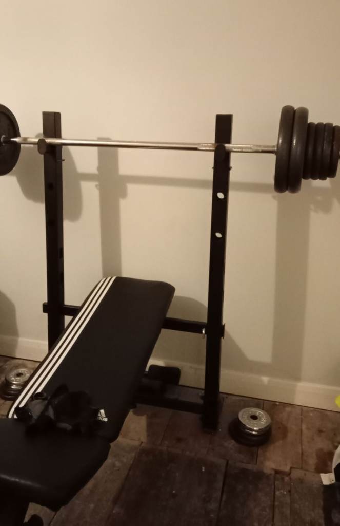WEIGHT BENCH AND CAST IRON WEIGHTS