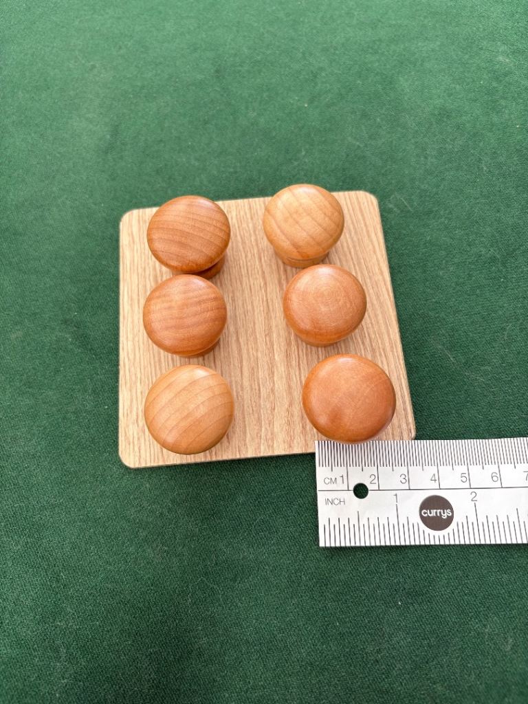 Set of 6 Wooden Furniture Knobs - As Good As New