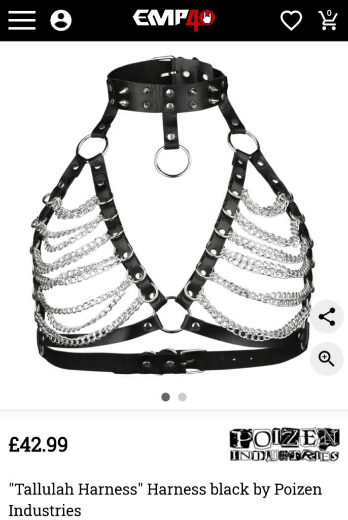 Gothic harness/accessory BNWT