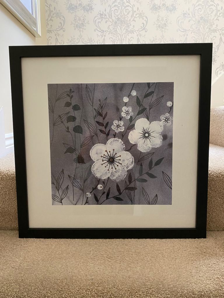 image for Black foil floral picture