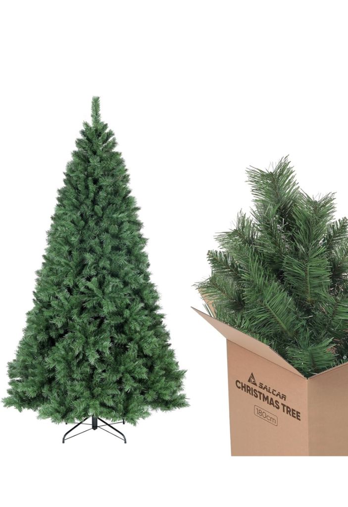 Artificial Christmas Tree with Metal Stand, 180cm, pristine condition 