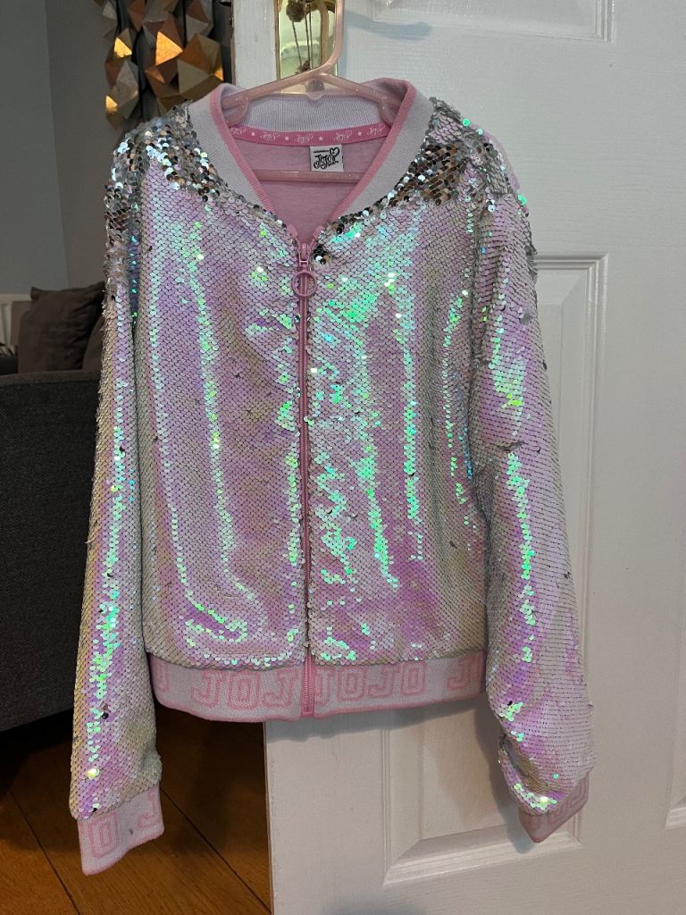 JoJo Siwa Sequin Bomber Jacket – Multicoloured, Good Condition