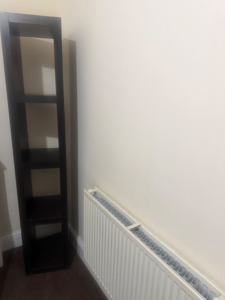 Slim Black Wooden Bookshelf – Good Condition