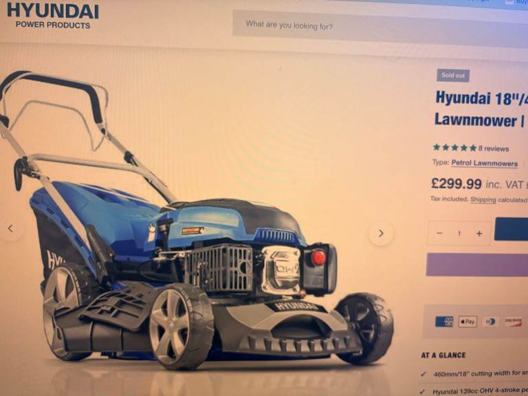Hyundai 18"/46cm 139cc Self-Propelled Petrol Lawnmower | HYM460SP