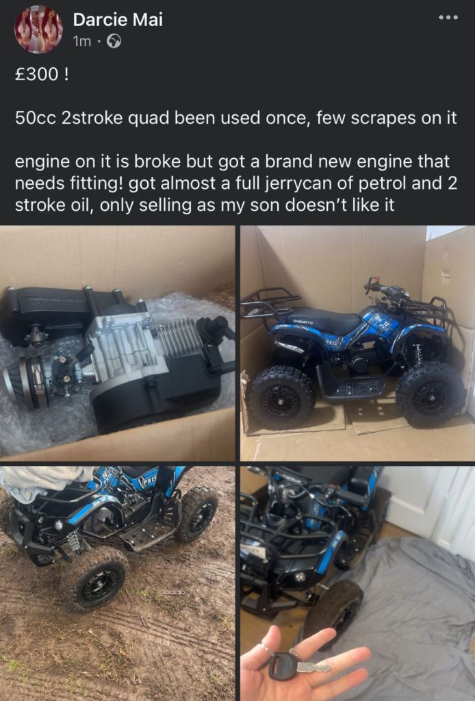 50cc 2 stroke petrol kids quad