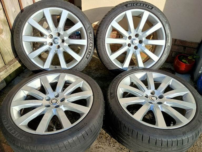 19" JAGUAR XF ALLOYS 5x108 WHEELS TYRES XE XJ XK FORD VOLVO