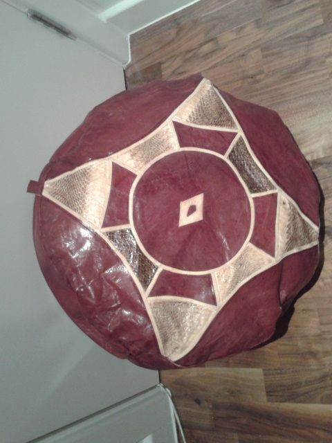 African Leather Puffs/Pouffe