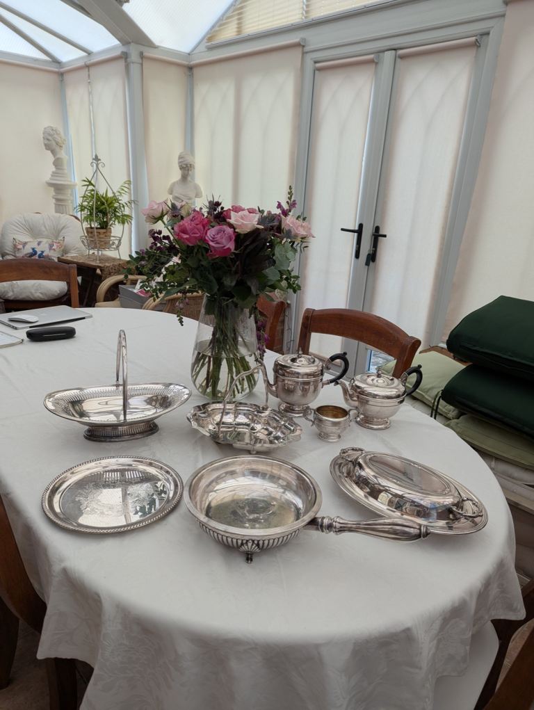 image for Silver plate tableware.