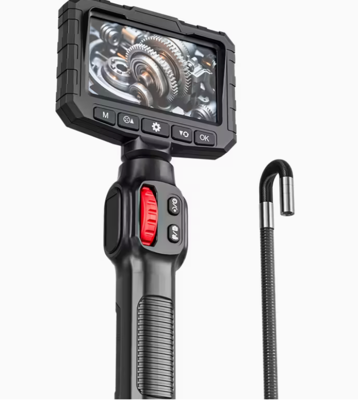 Two-Way Articulating Borescope Camera with Light - 360° Rotating Probe