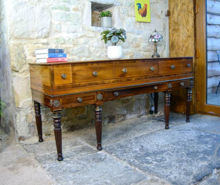 Regency Mahogany Sideboard - Converted Piano - Georgian - Reeded Legs