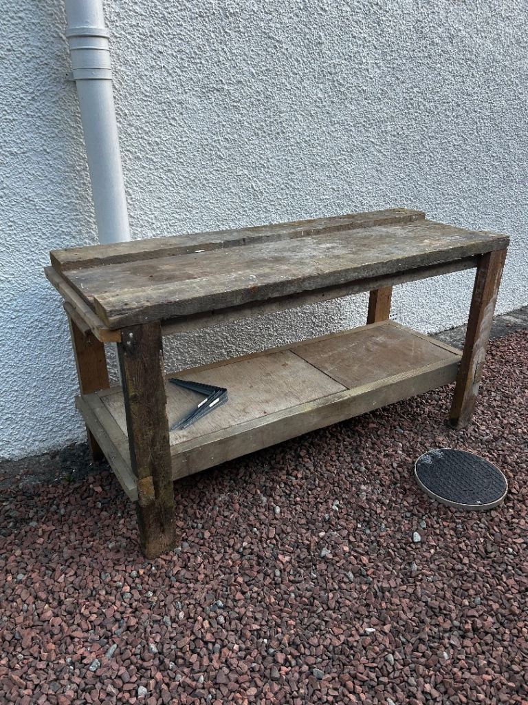 Sturdy Wooden Workbench – Ideal for Garage or Garden Use
