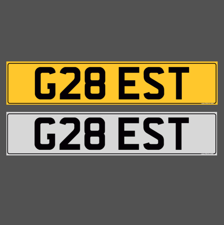 G28 EST - G BEST Cherished Registration Number Plate