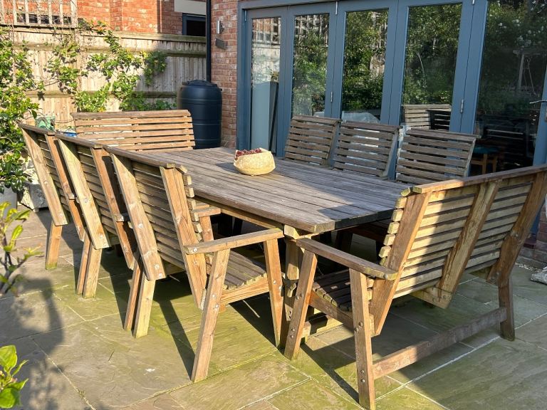 10 Seater Handmade Wooden Garden Dining set