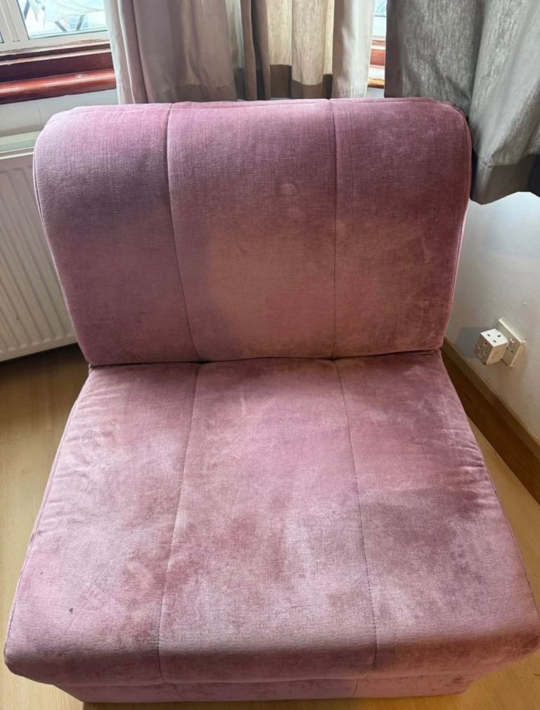 Wide Pink single fold up  chair bed 