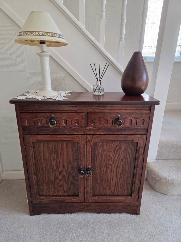 Dark Wood Hall Console Cabinet 