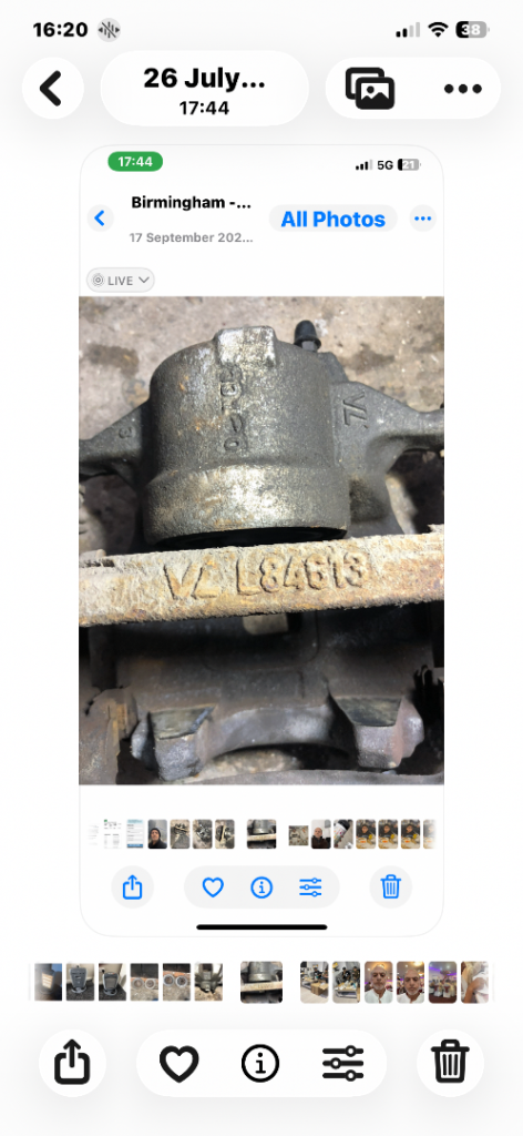 20 reg Toyota Corolla estate of front calipur 