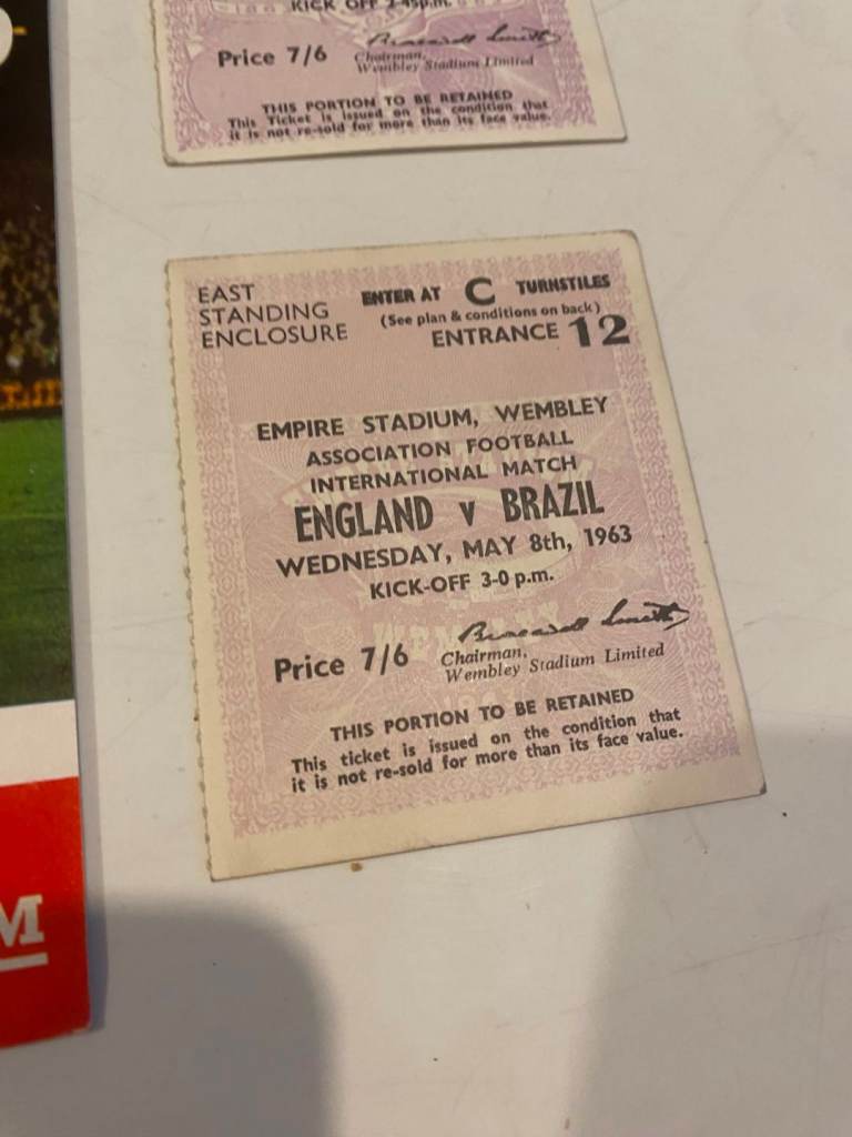Vintage football program and stubs 