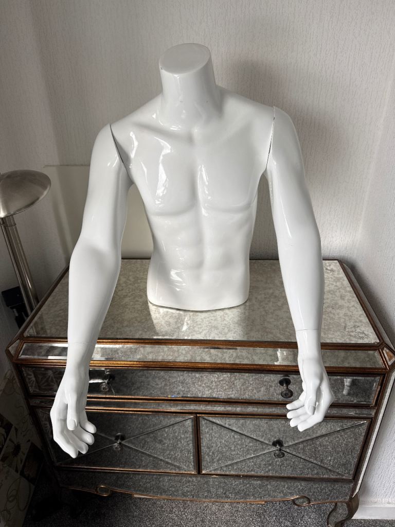 White Male Mannequin Torso with Arms – As Good As New