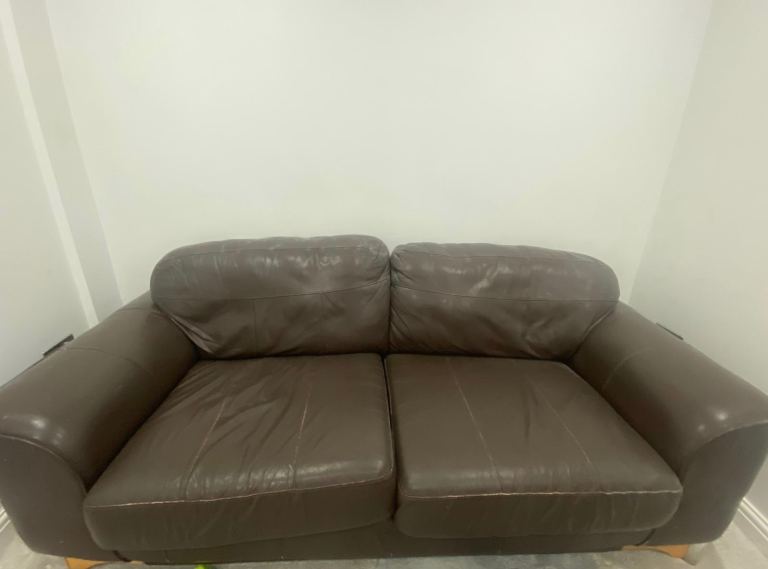 Brown SCS leather sofas