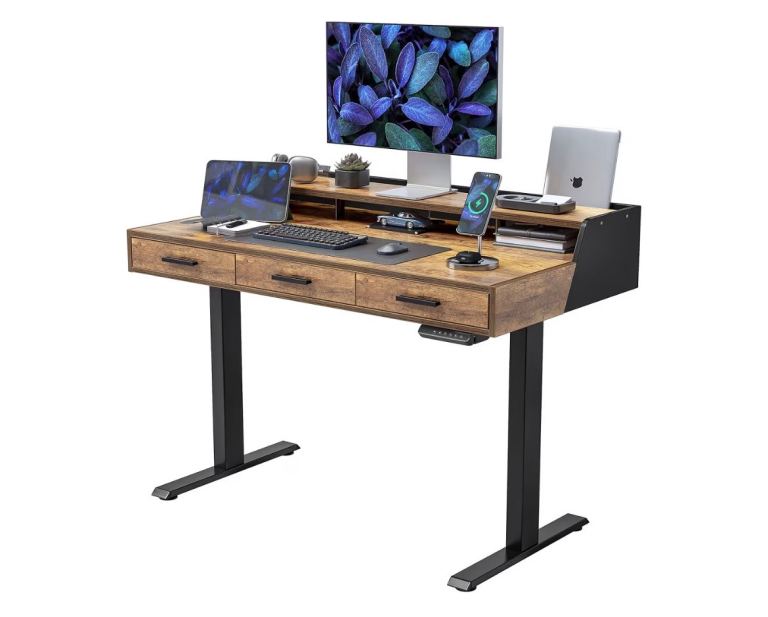 Brown  and black adjustable standing frame 
