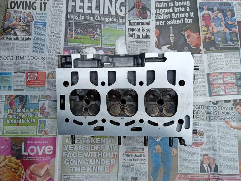 VW Polo 1.2 Petrol 2011 Skimmed Cylinder Head, 6 New valves decoked Part#  03E 103 373E/03E 103 475Q