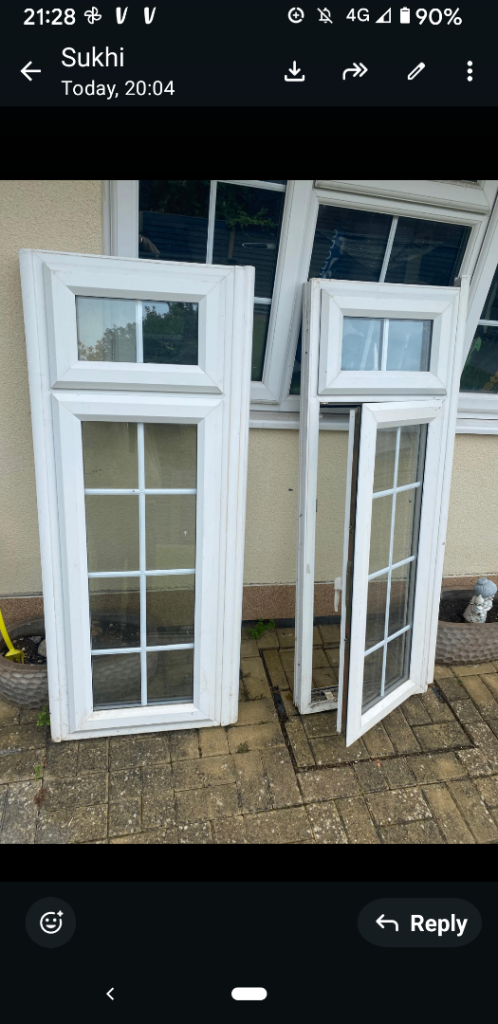White Double Glazed Windows – Good Condition