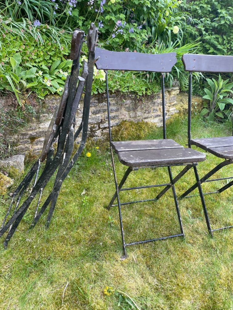 4 original French Bistro Chairs Folding  