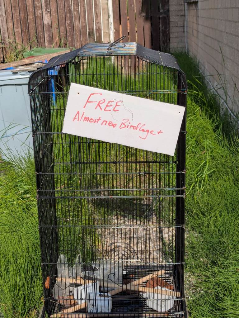 Free Bird cage with extras.