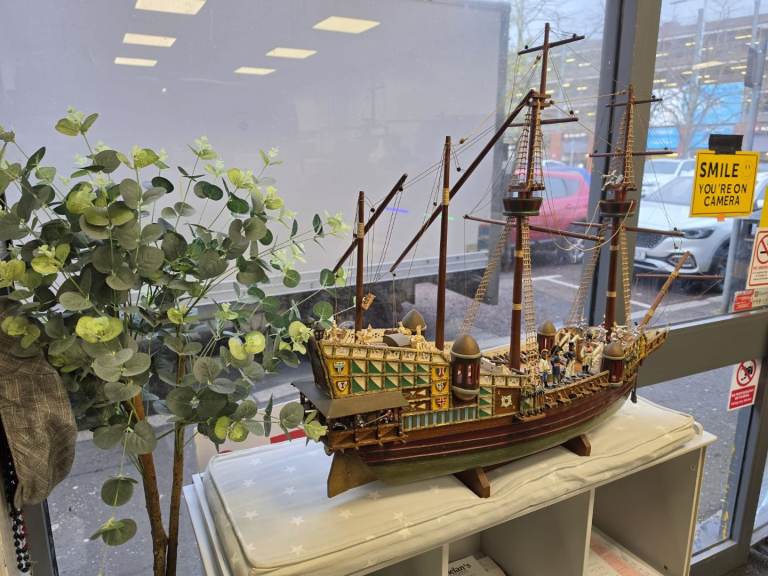decorative model of a historic wooden sailing ship £150 good condition