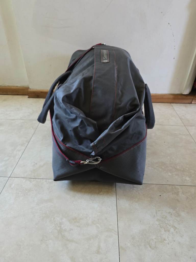 Vintage Samsonite Roll Top Duffle Bag Overnight Weekend Red/grey