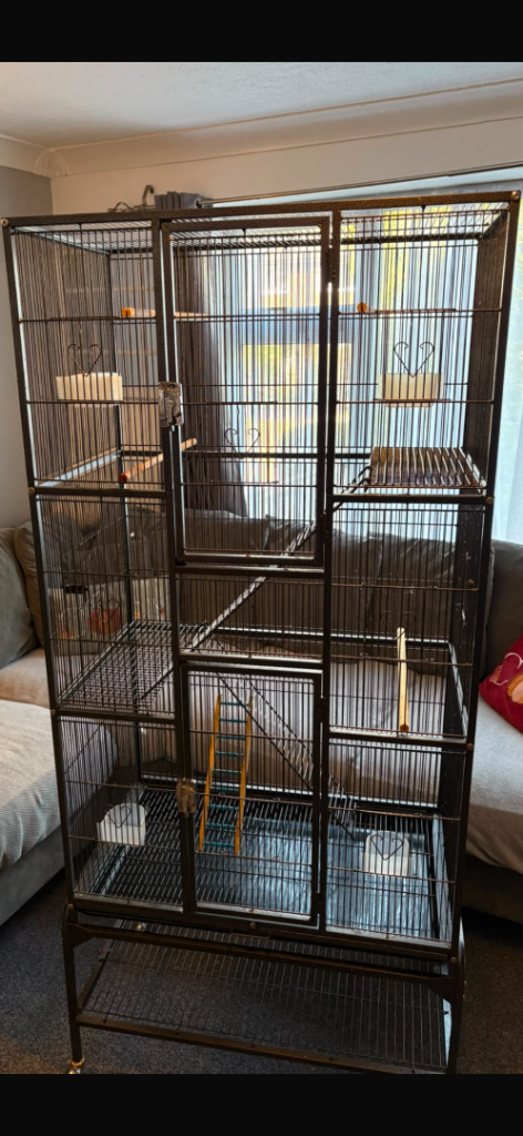Large Metal Multi-Level Bird Cage with Accessories