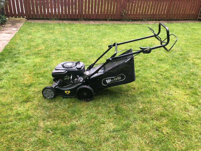 Webb self propelled petrol lawnmower. Sold pending collection. 