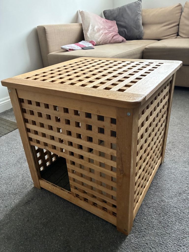 Ikea HOL storage box wooden pet bed
