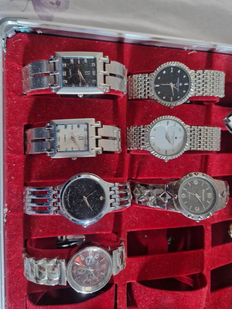Job Lot of 7 Silver Tone Men's Watches – Good Condition
