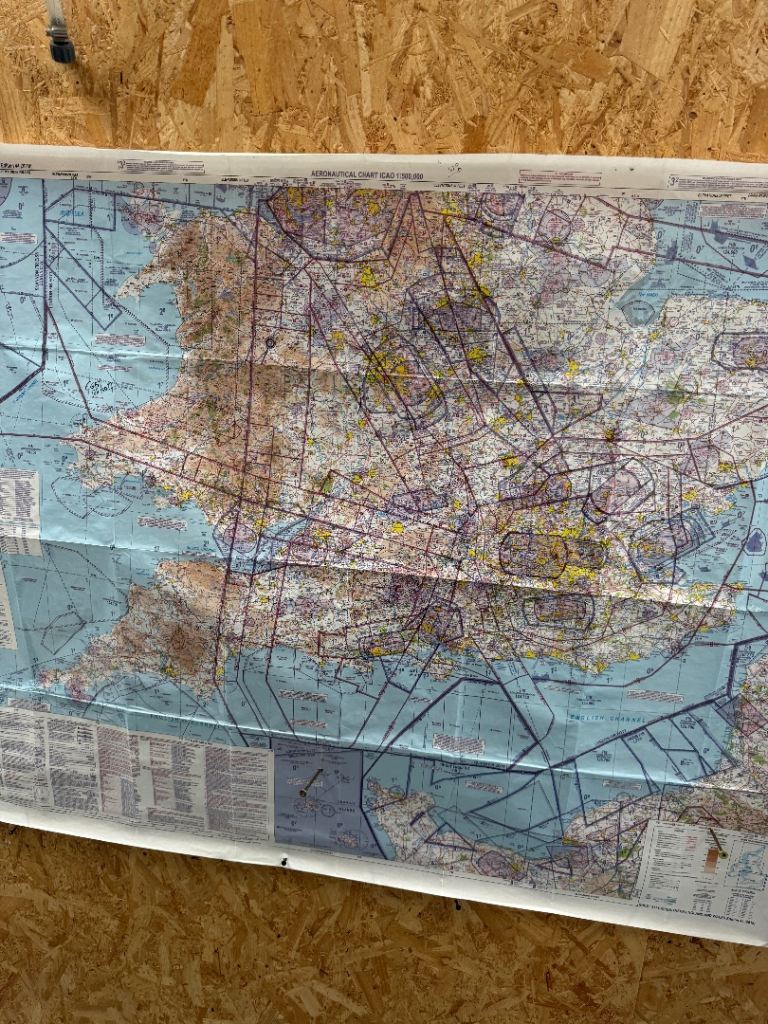 aviation south england / wales map , aircraft / used 