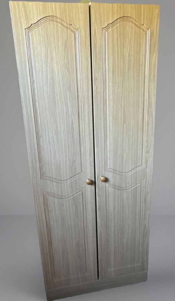 Oak affect 2 door wardrobe 