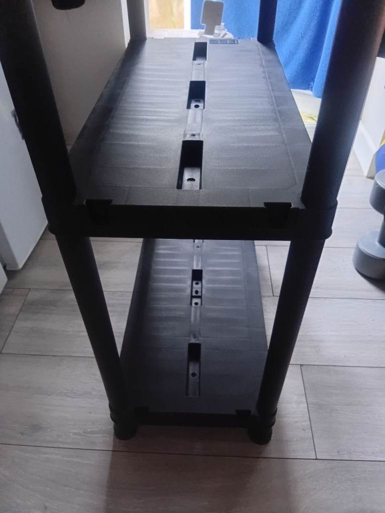 Black Plastic Storage Shelving Unit - Good as new Condition