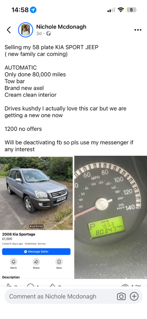 Kia, SPORTAGE, Estate, 2008, Manual, 1975 (cc), 5 doors