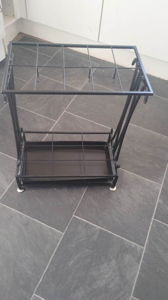 NEW BOXED METAL UMBRELLA STAND WITH DRIP TRAY