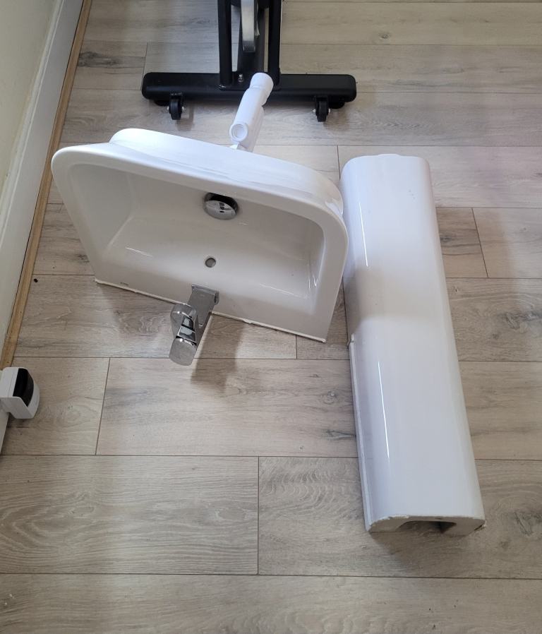 Brand New Bathroom Sink with Pedestal & Mixer Tap
