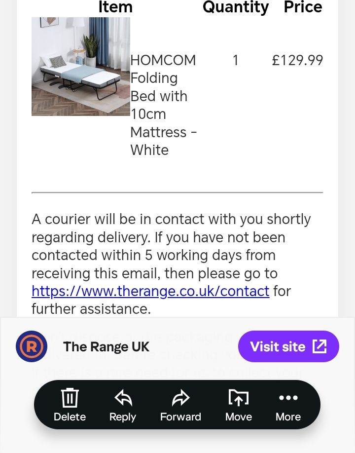 HOMCOM Folding Bed with 10cm Mattress - White, Brand New