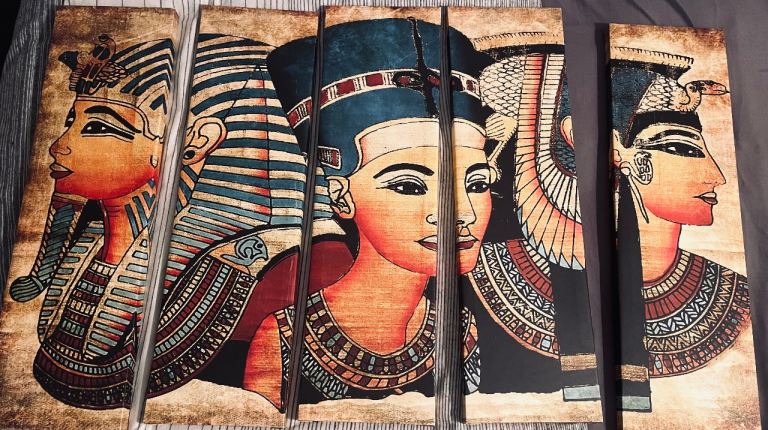 5-Pieces Egyptian Canvas Art 🐫 📏 70 cm x 105 cm (total size)