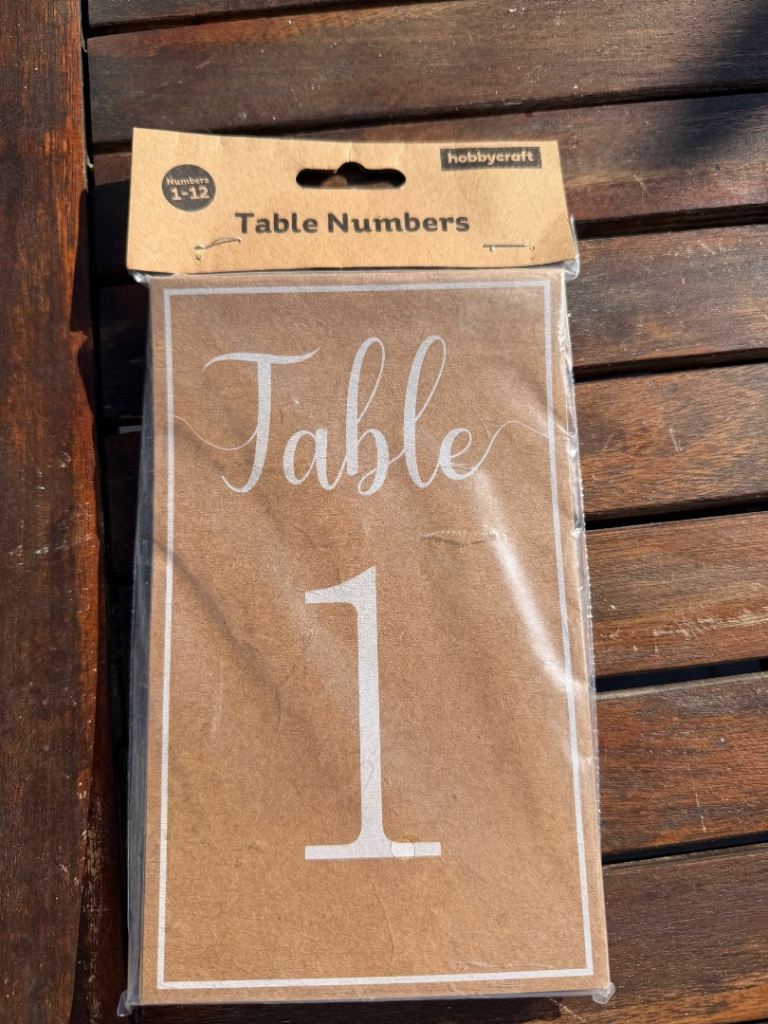 Table numbers