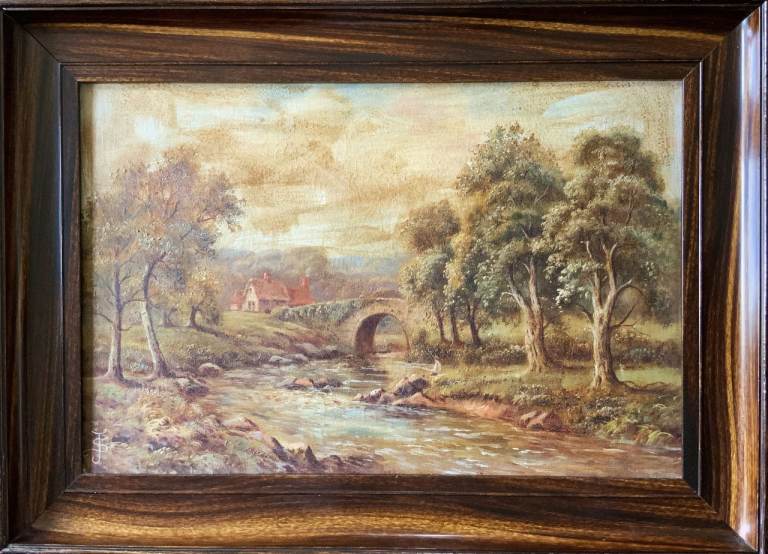 Devonshire Stream Landscape Oil Painting by Sydney Yates Johnson (fl. 1890-1926)